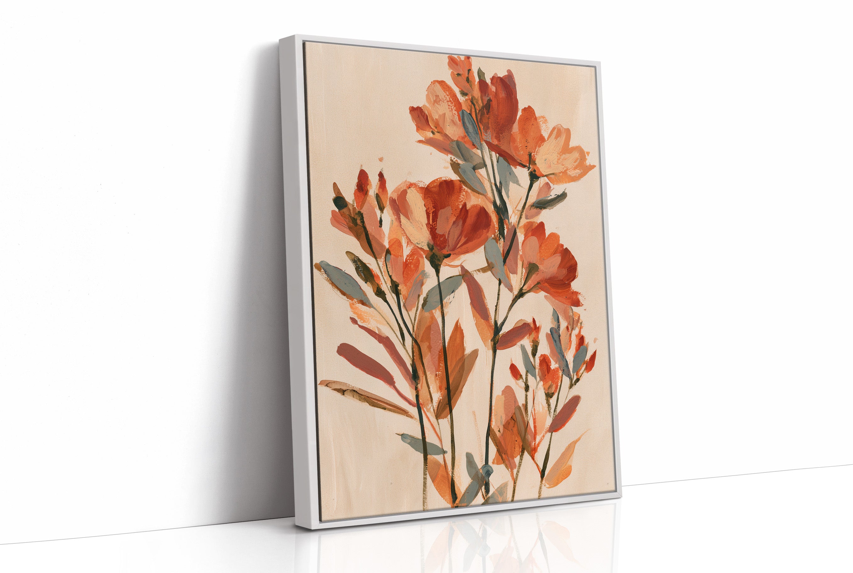 Terracotta Poppy Abstract Bouquet