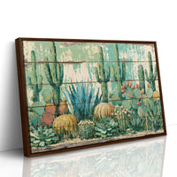 Saguaro Grove on Old Fence Boards