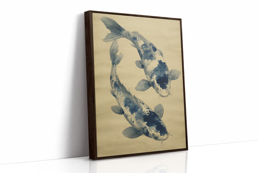 Blue Koi Dance In Golden Light