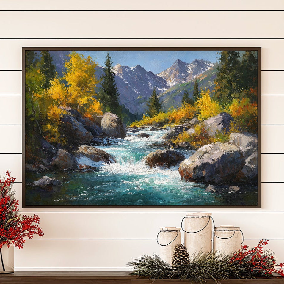 Autumn Rapids Race Through Mountains