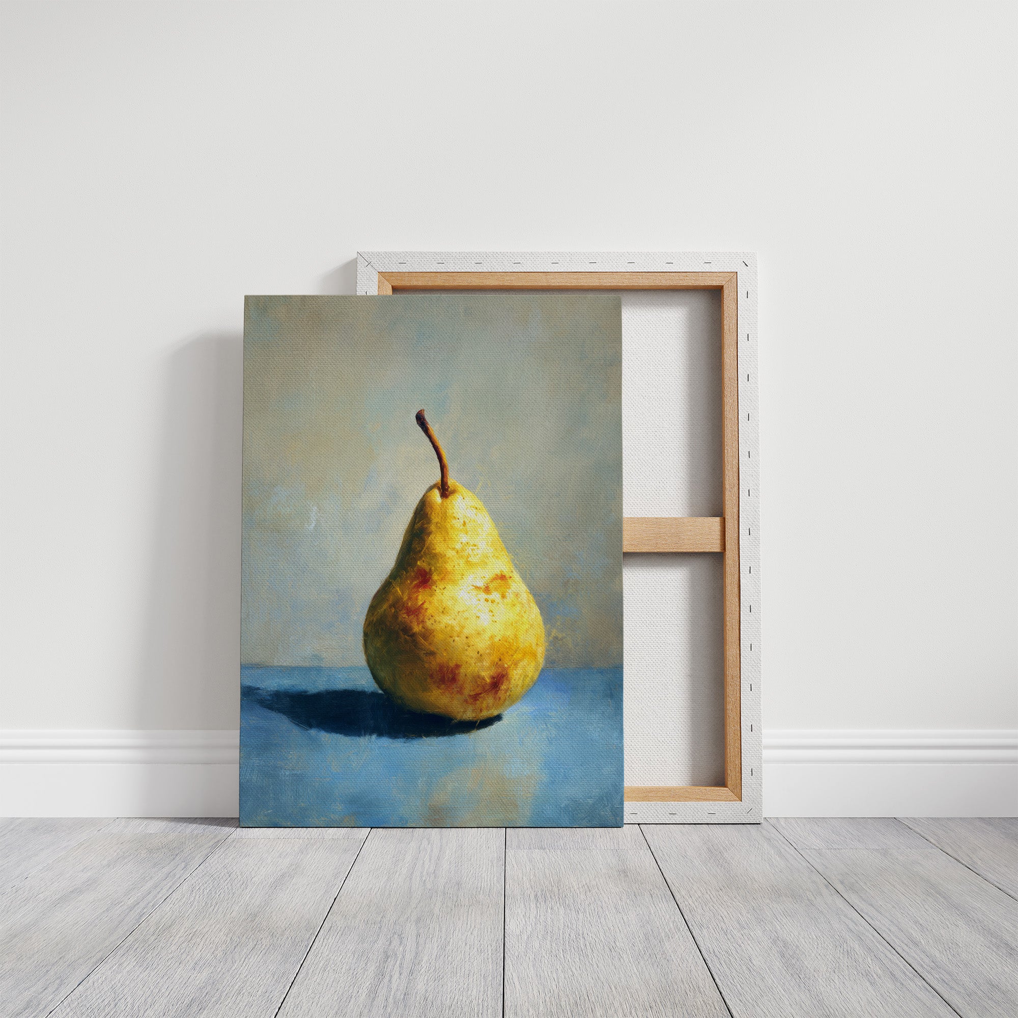 Golden Pear Against Midnight Walls