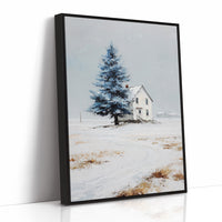 Farmhouse Under Blue Spruce