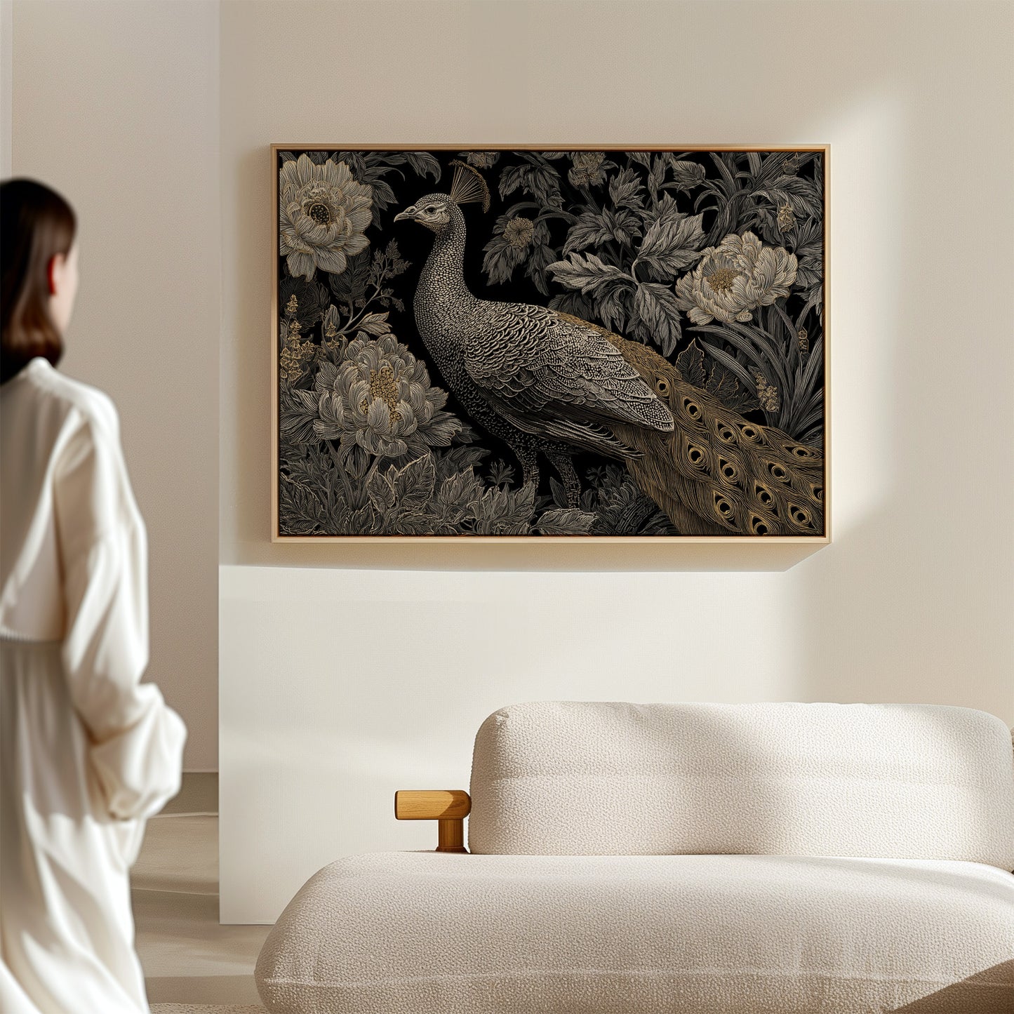 Moonlit Peonies Crown Royal Feathers