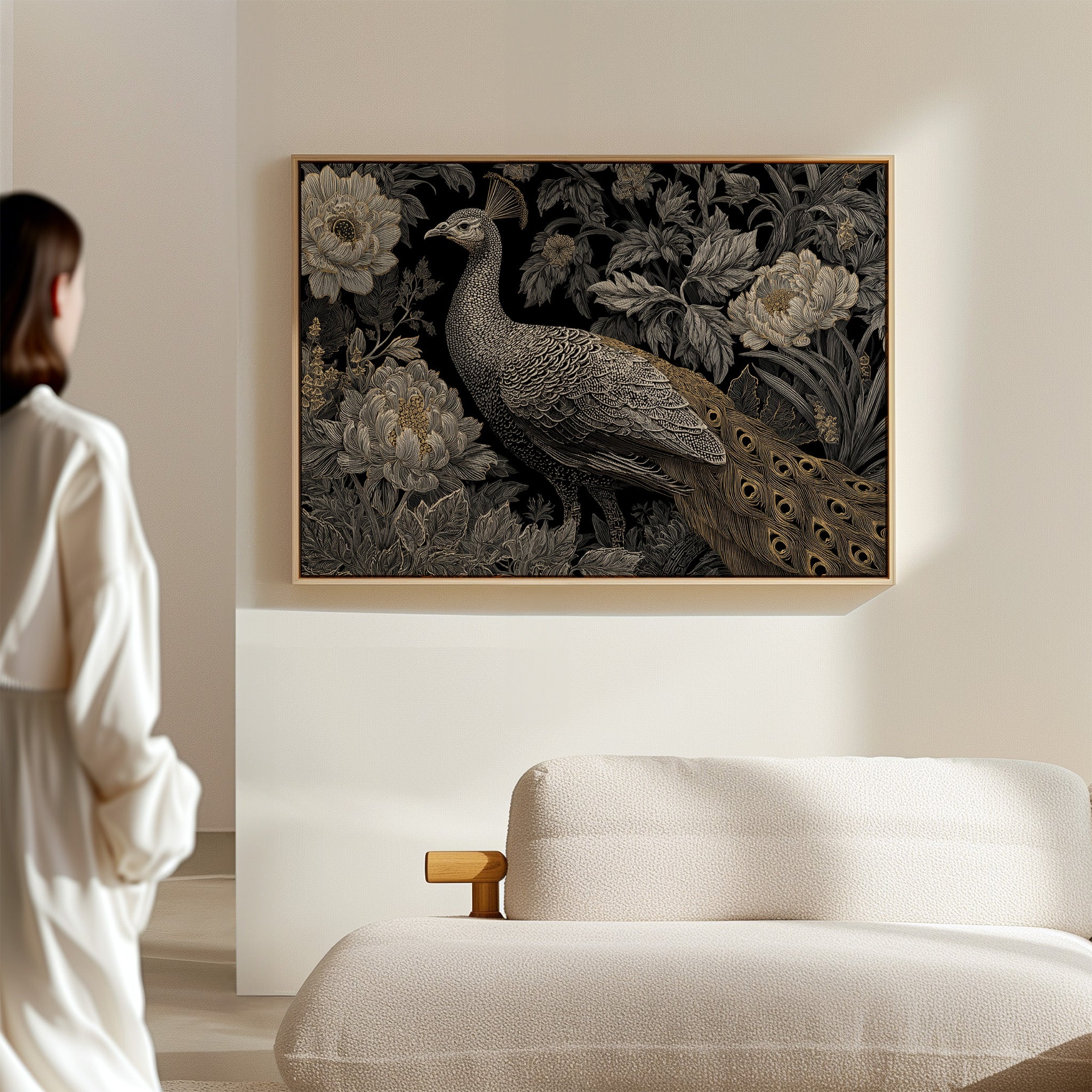 Moonlit Peonies Crown Royal Feathers