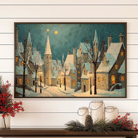 Moonlit Village Awaits December Snow