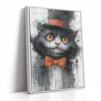 Mischief Grins Behind Orange Bow