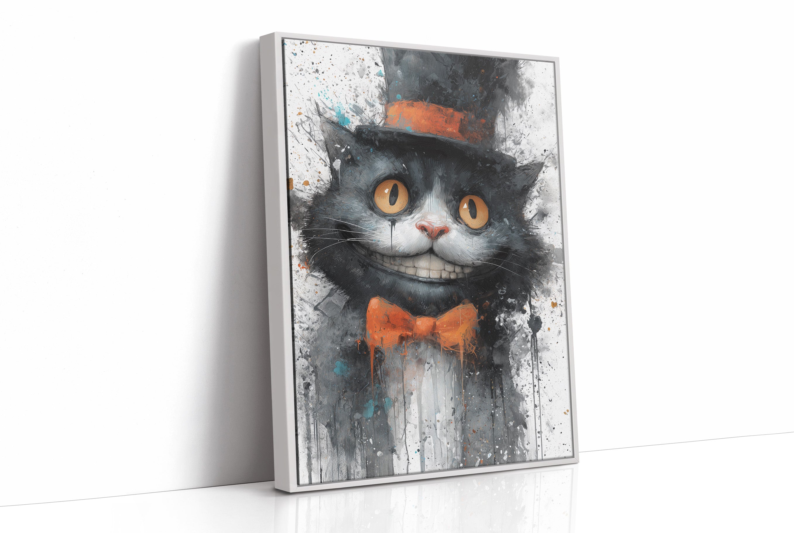 Mischief Grins Behind Orange Bow