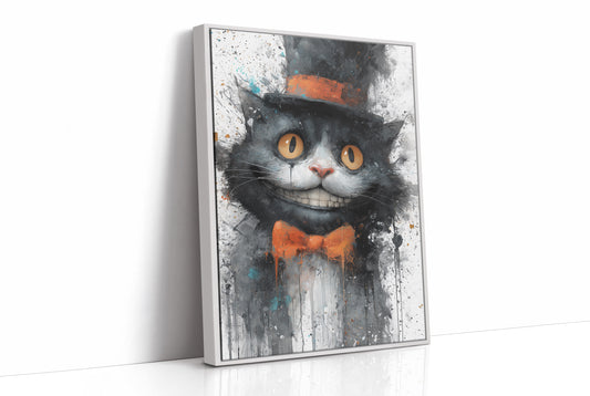 Mischief Grins Behind Orange Bow