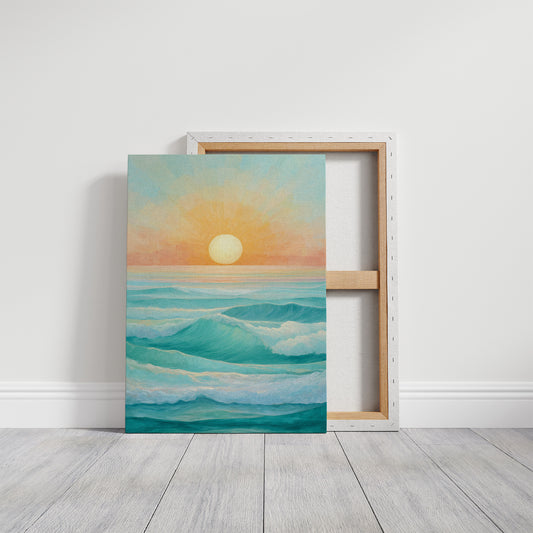 Coastal Dawn Paints Aqua Waves