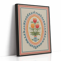 Tulip Trio in Cross-Stitch Medallion