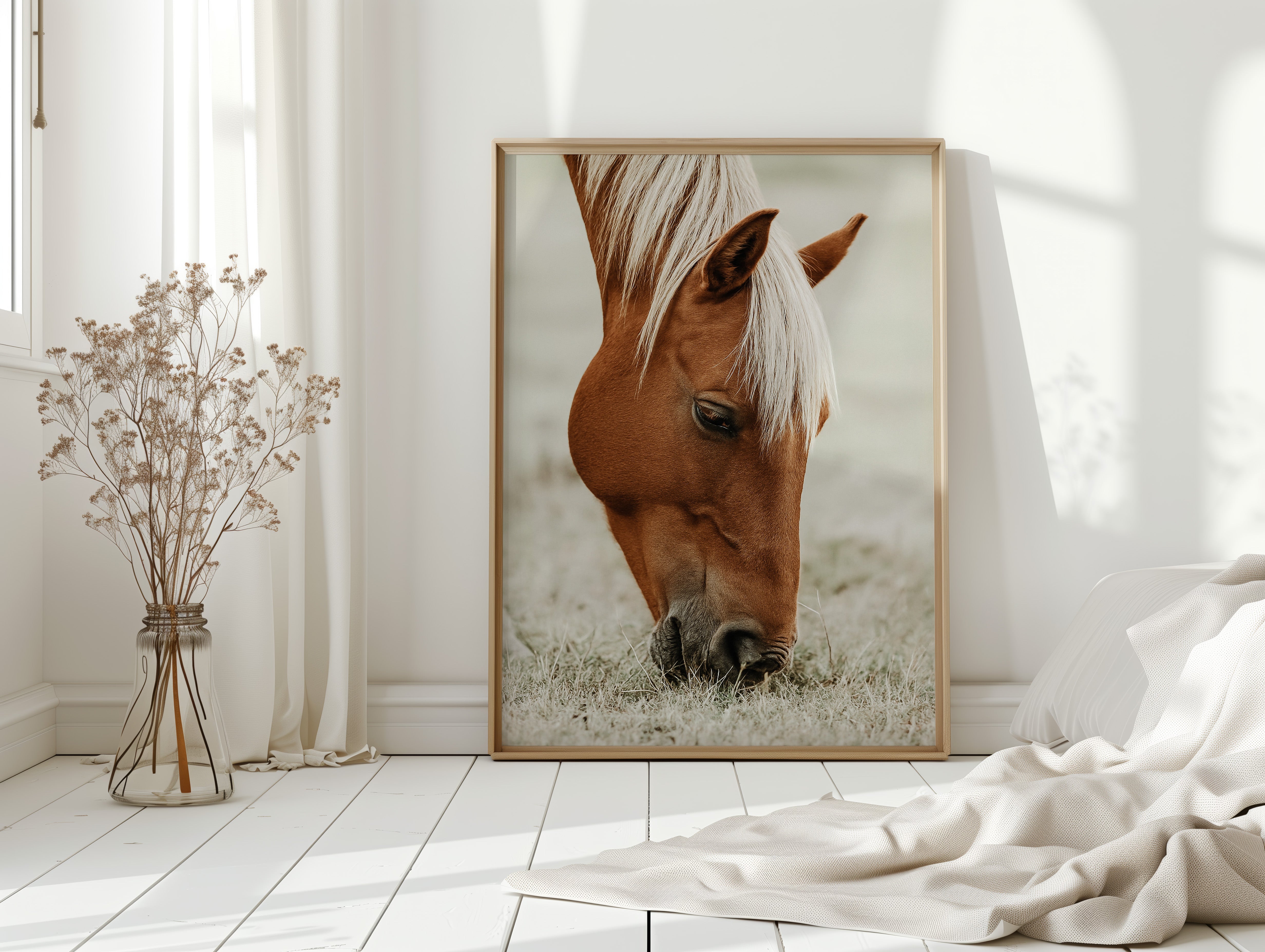 Quiet Morning Graze with Golden Mane