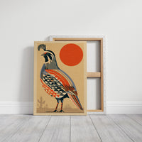 Desert Quail, Fanned and Facing West
