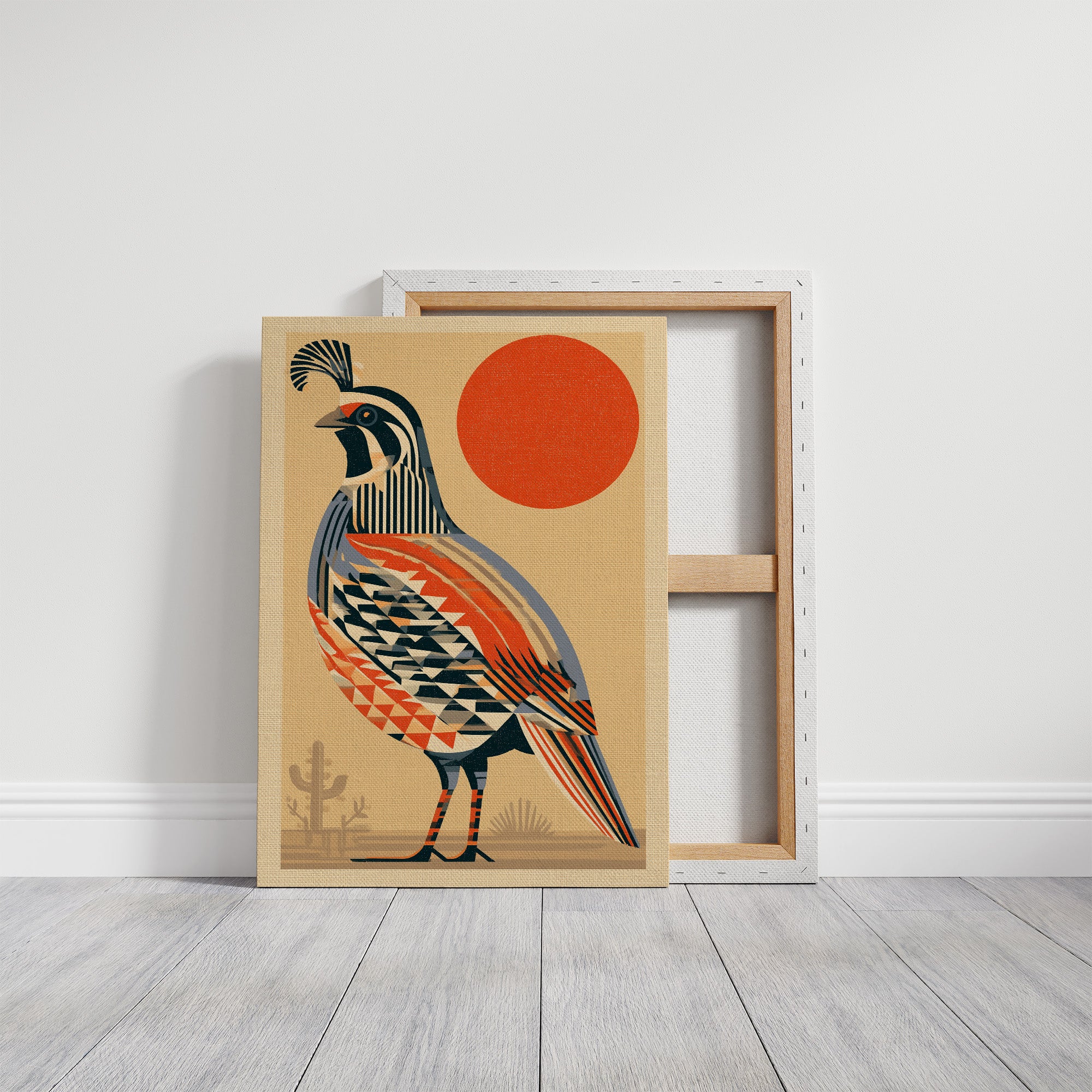 Desert Quail, Fanned and Facing West