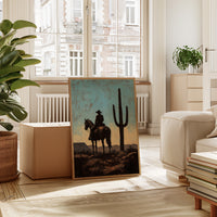 Rider and Saguaro at Dusk