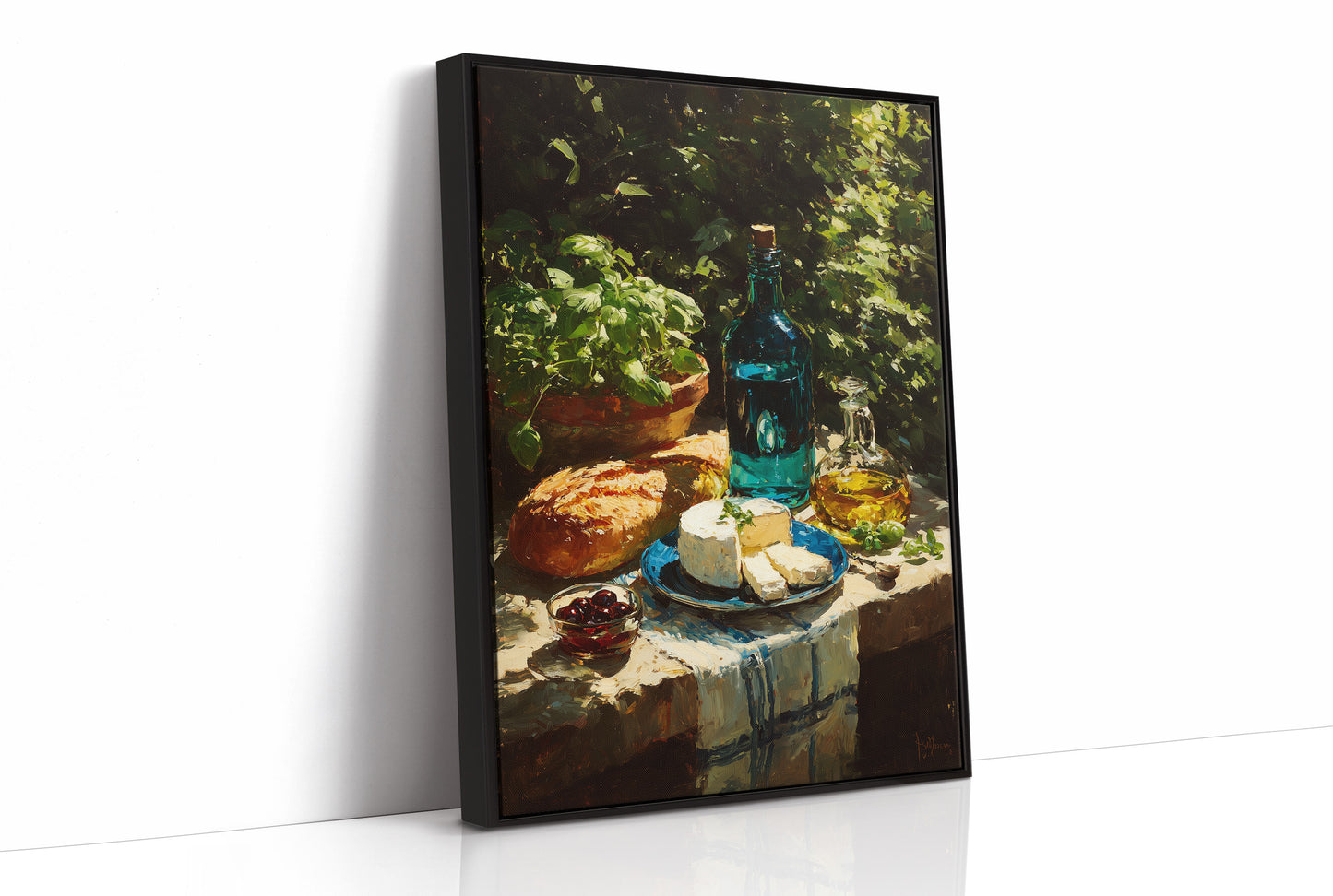 Cheese and Basil in Shade