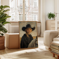 Cowgirl and Her White Horse