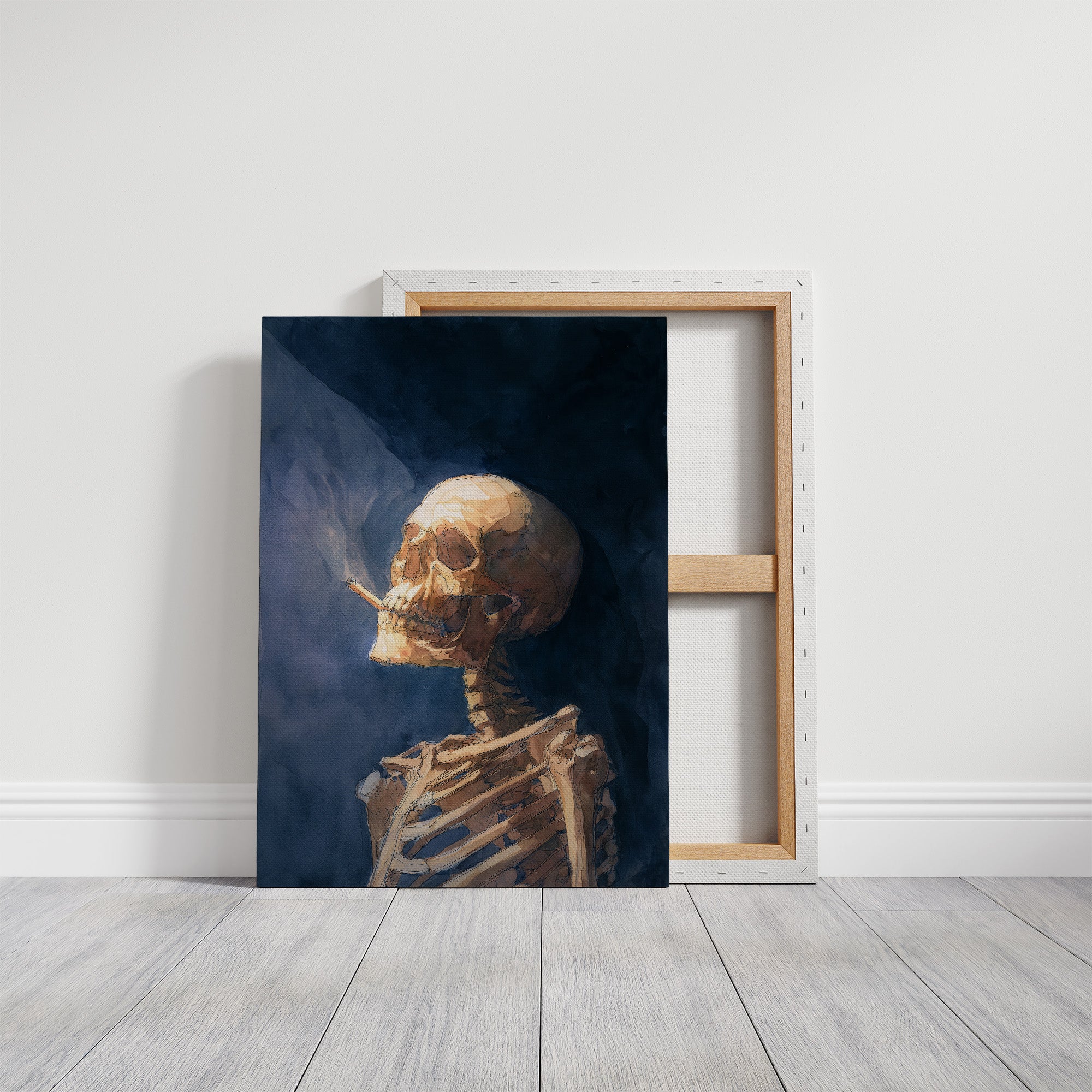 Golden Bones Against Midnight Blue