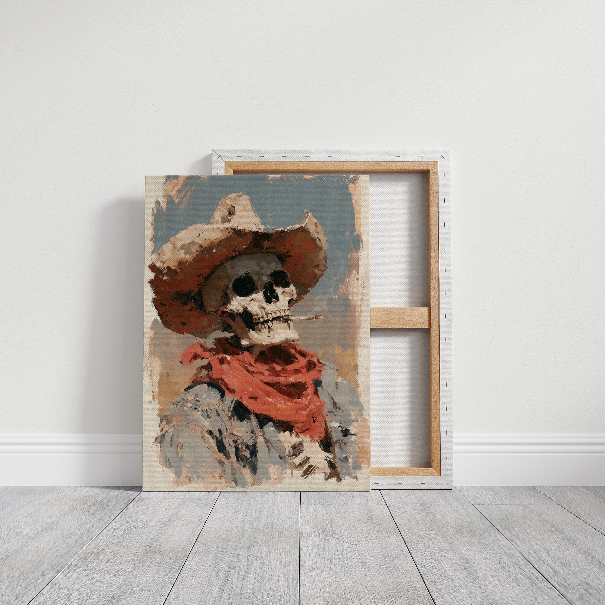 Desert Desperado: Smoking Skeleton Cowboy
