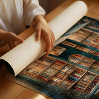 Winter Tales Behind Teal Windows