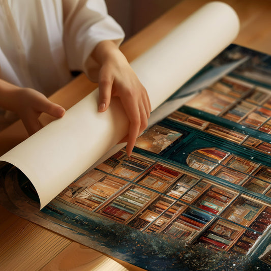 Winter Tales Behind Teal Windows