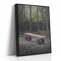 Pink Bench Waits In Forest Shade