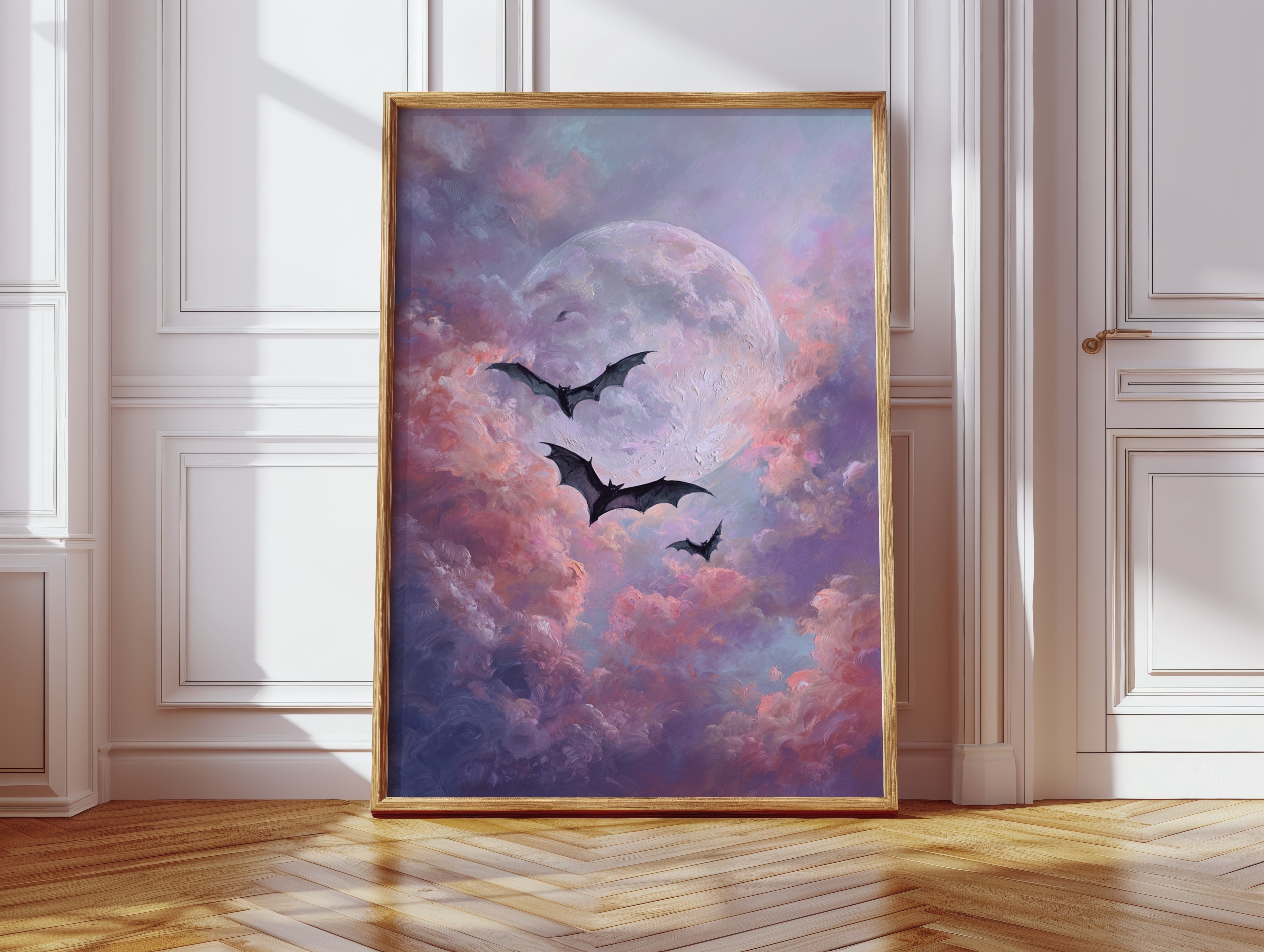 Bats Dance Beneath a Blushing Moon
