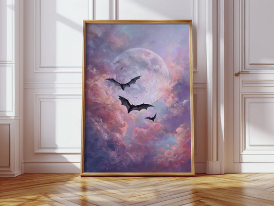 Bats Dance Beneath a Blushing Moon