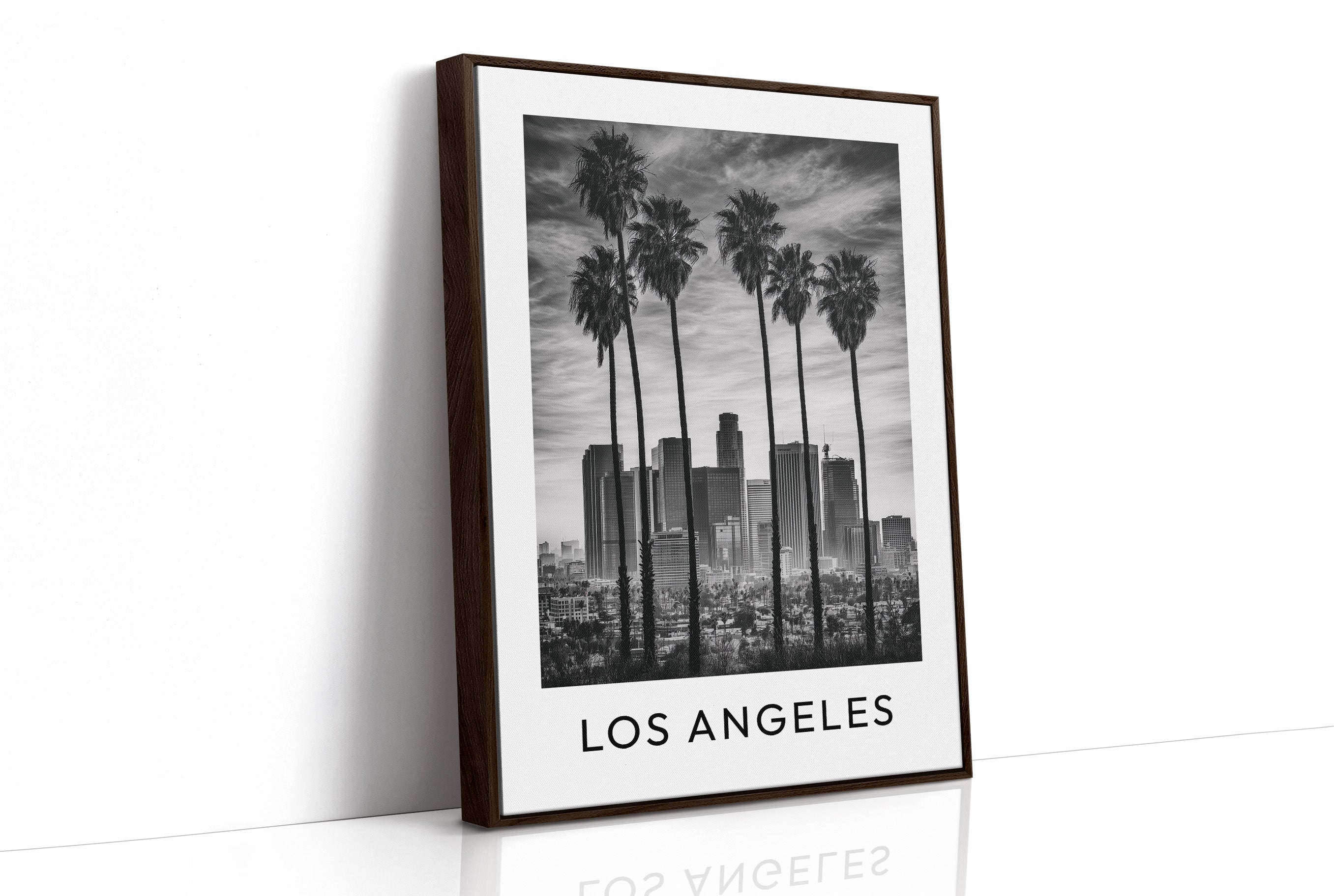 Downtown Skyline Palm Silhouettes