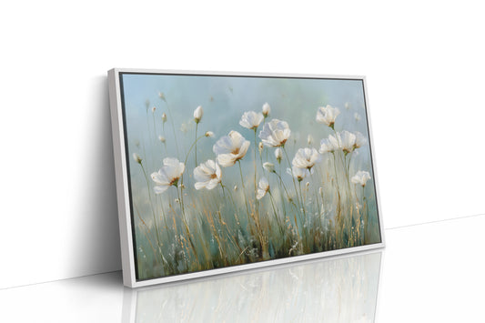 White Poppies Dance In Morning Mist