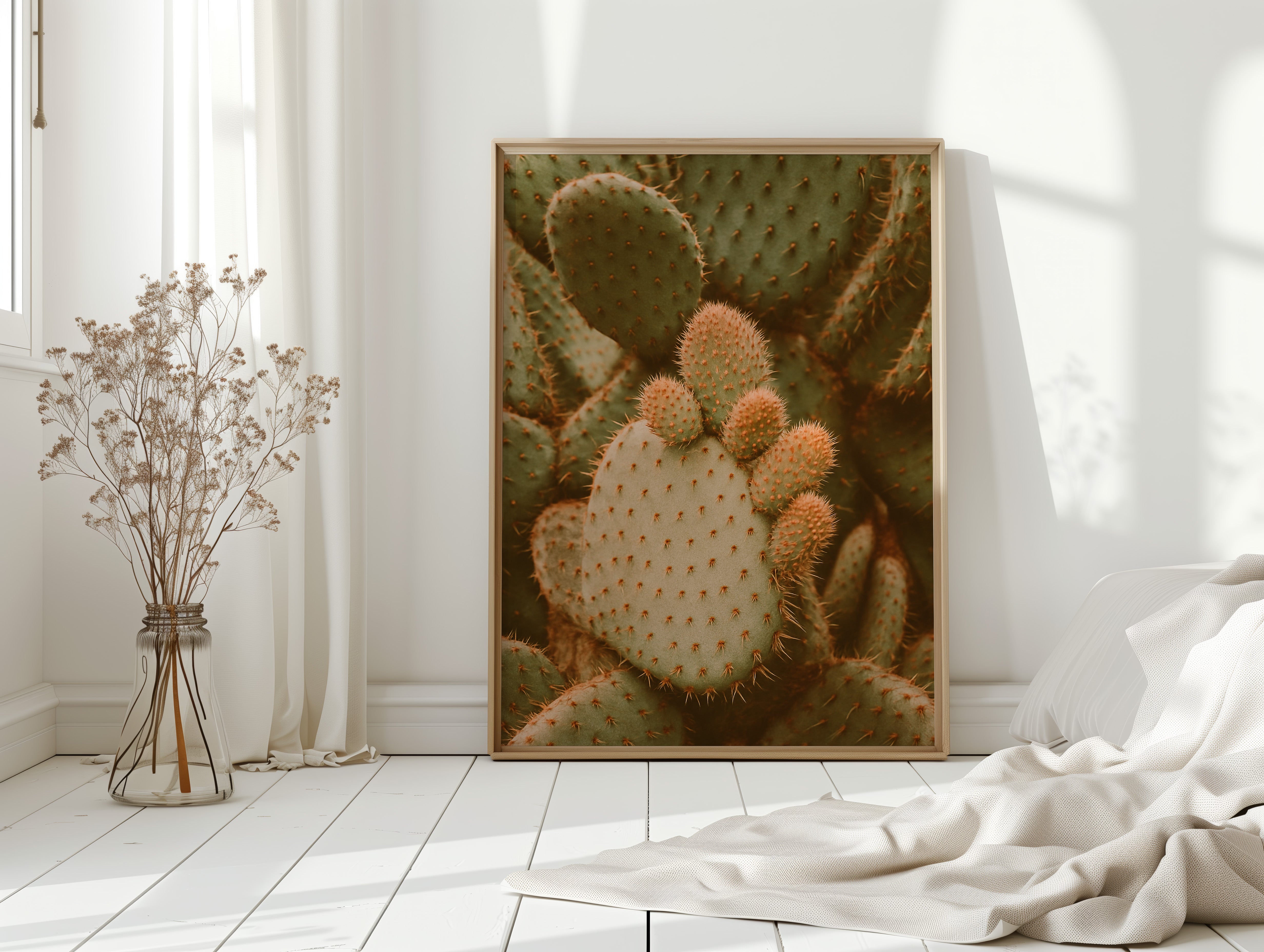 Desert Growth Prickly Pear Close-Up