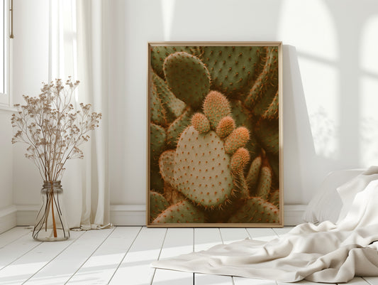 Desert Growth Prickly Pear Close-Up