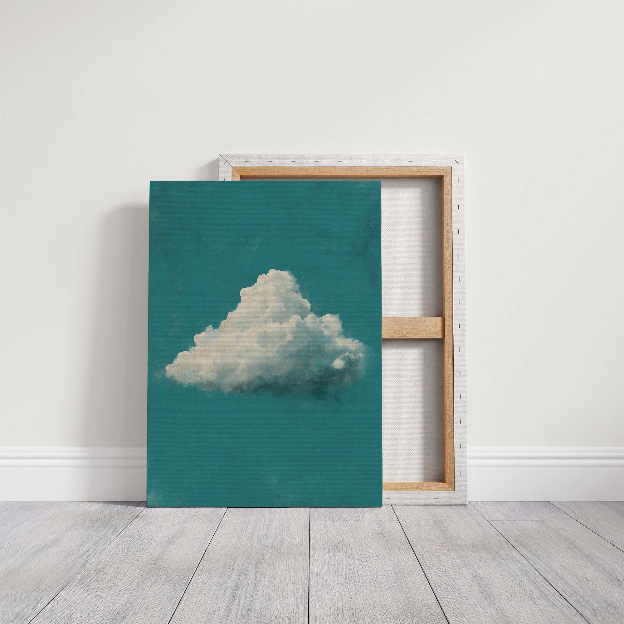 Solitary Cloud in Teal Sky