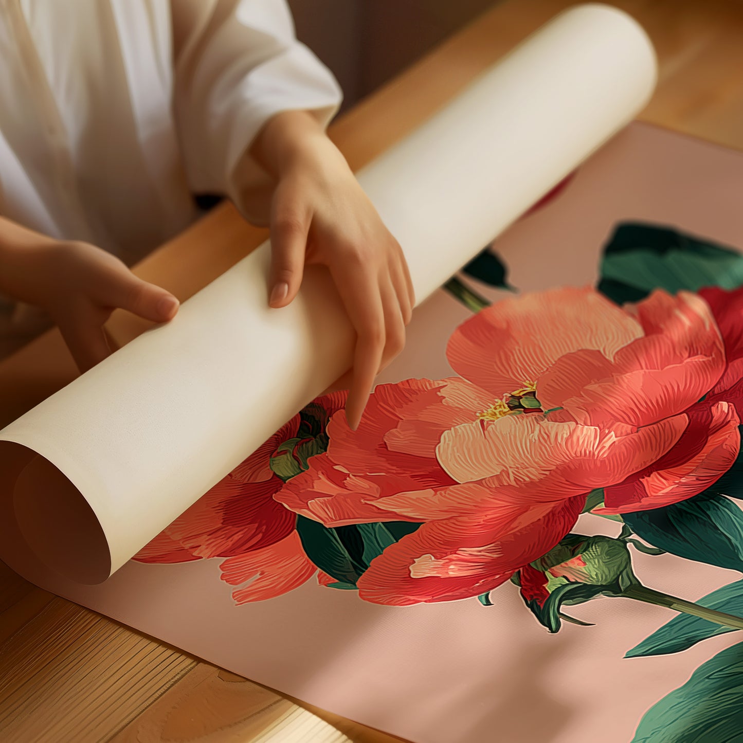 Coral Peonies in Bloom