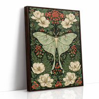 Luna Moth Rests Among Magnolias and Berries