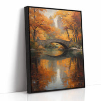 Maple Fire Mirrors Stone Bridge