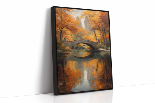 Maple Fire Mirrors Stone Bridge