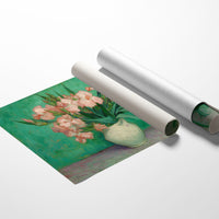 Blush Petals Against Emerald