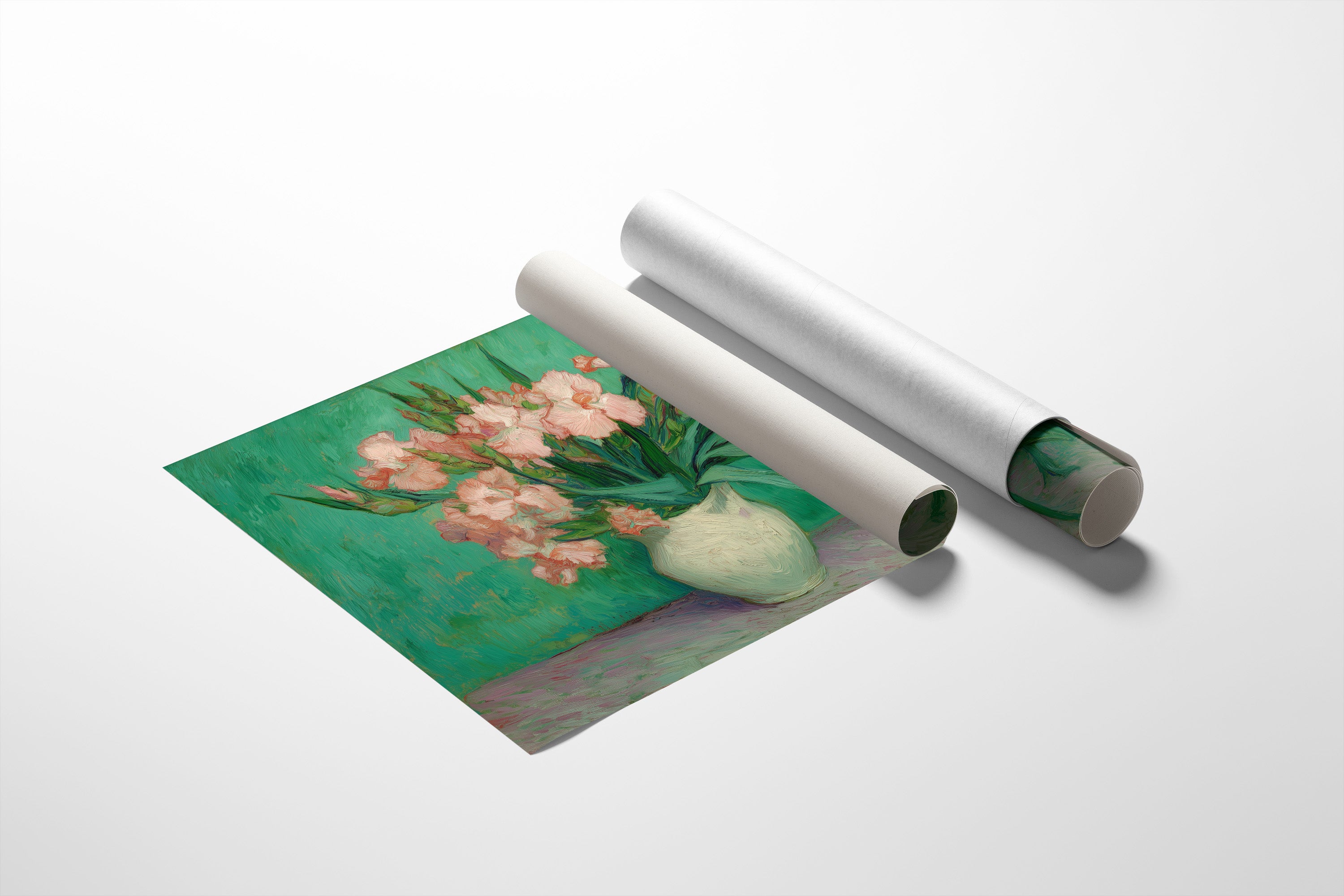 Blush Petals Against Emerald