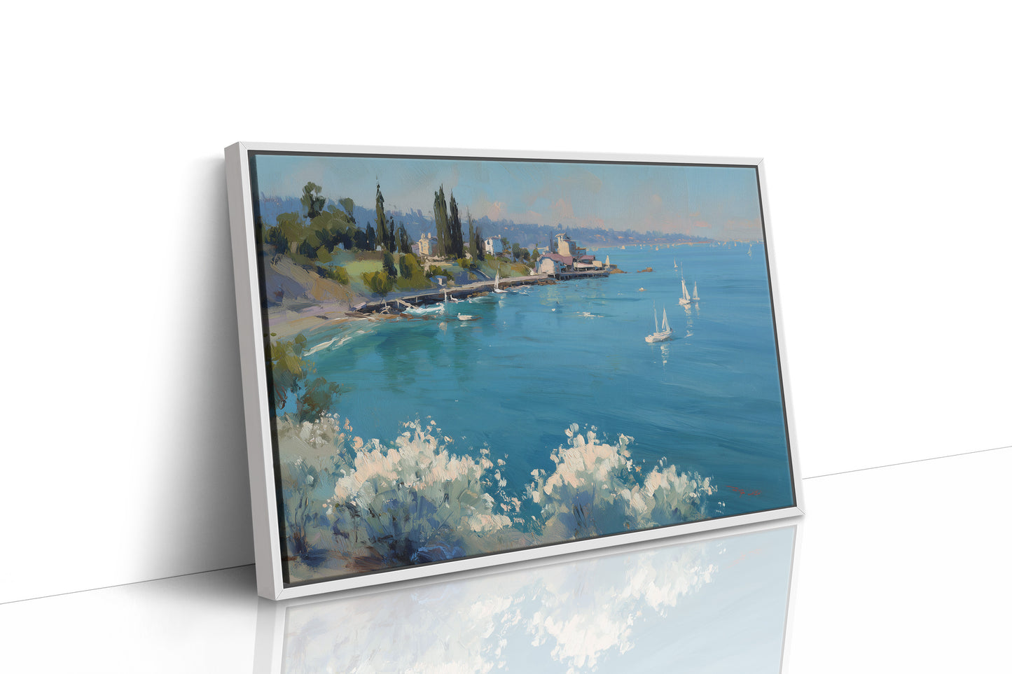 Mediterranean Sailboats on Turquoise Shores