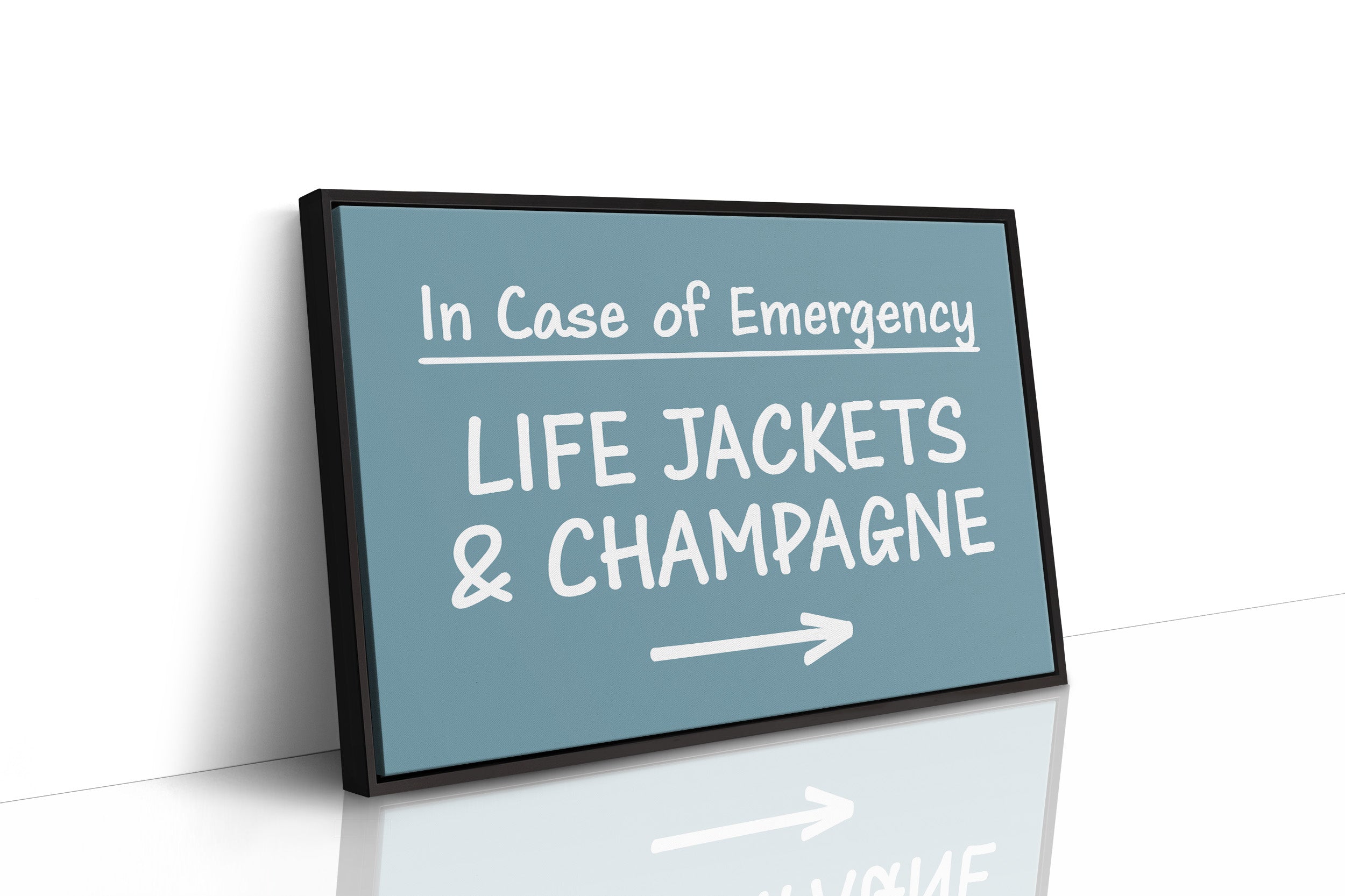 Life Jackets & Champagne Sign