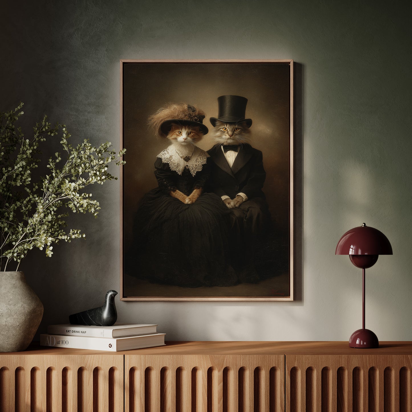 Feline Elegance in Vintage Attire