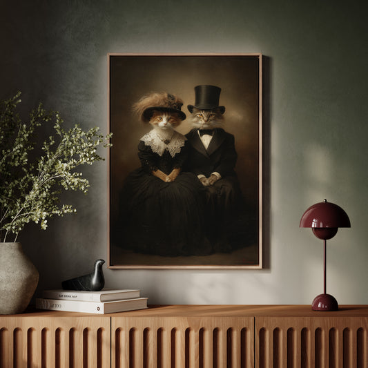 Feline Elegance in Vintage Attire