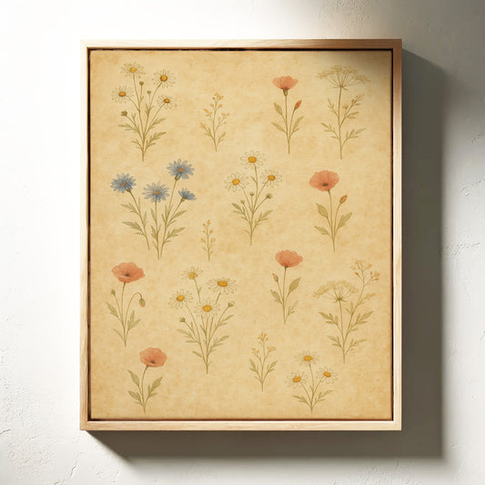 Vintage Wildflower Watercolor Print