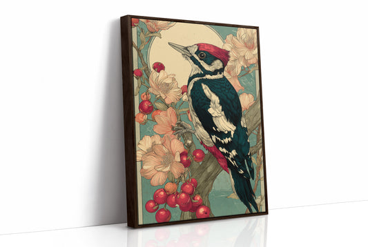 Crimson Crest Among Peach Blossoms