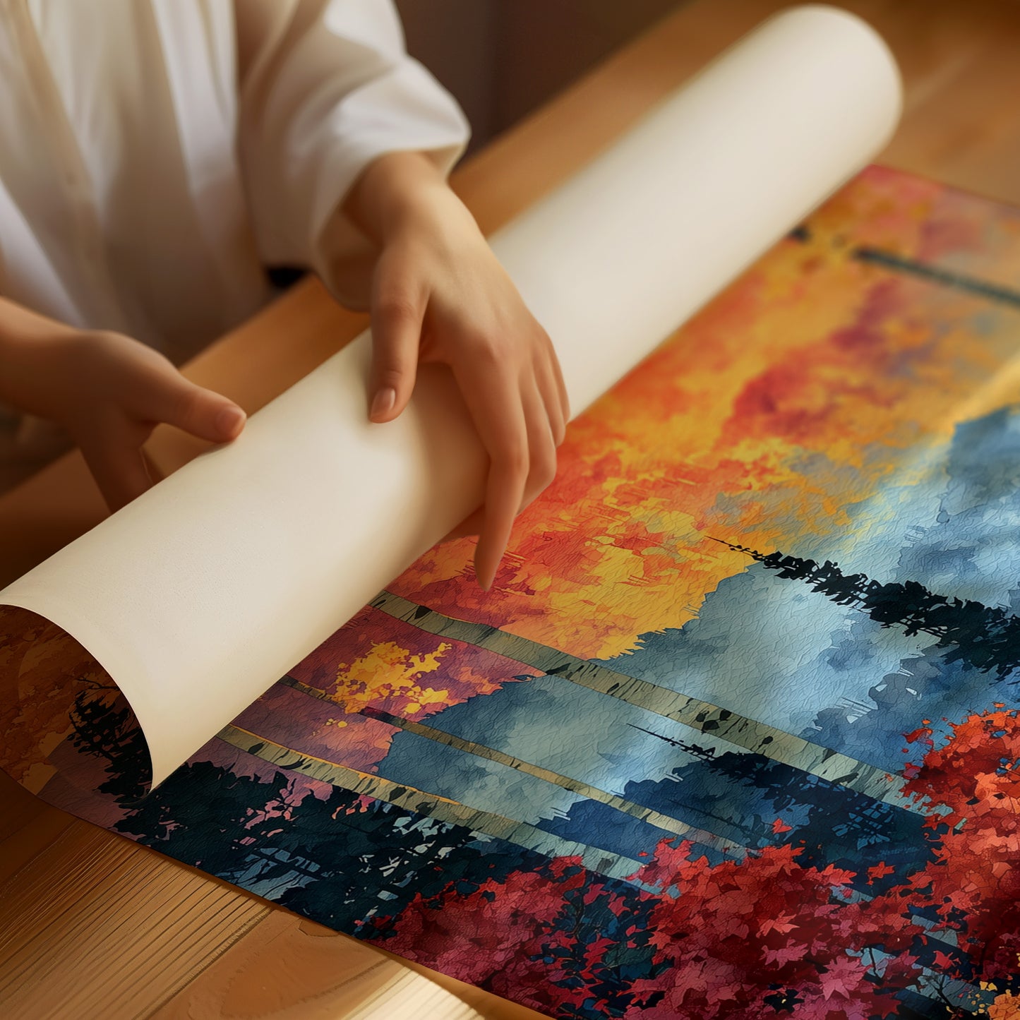 Autumn Aspens, Sunset Over Blue Peaks