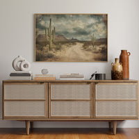 Rustic Desert Road – Vintage Western Landscape Wall Art Print