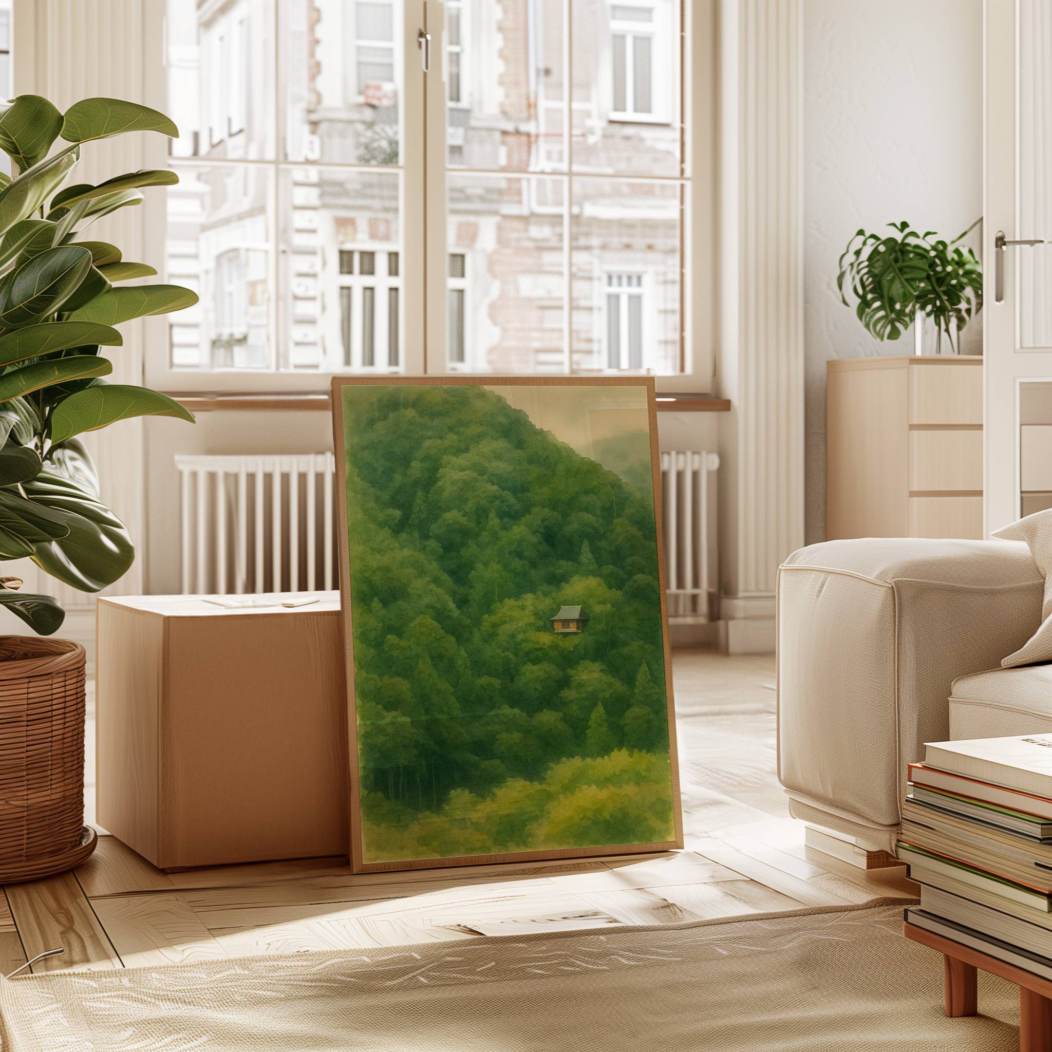 Solitary Temple Among Emerald Hills