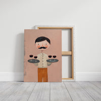 Whimsical Waiter with Red Wine