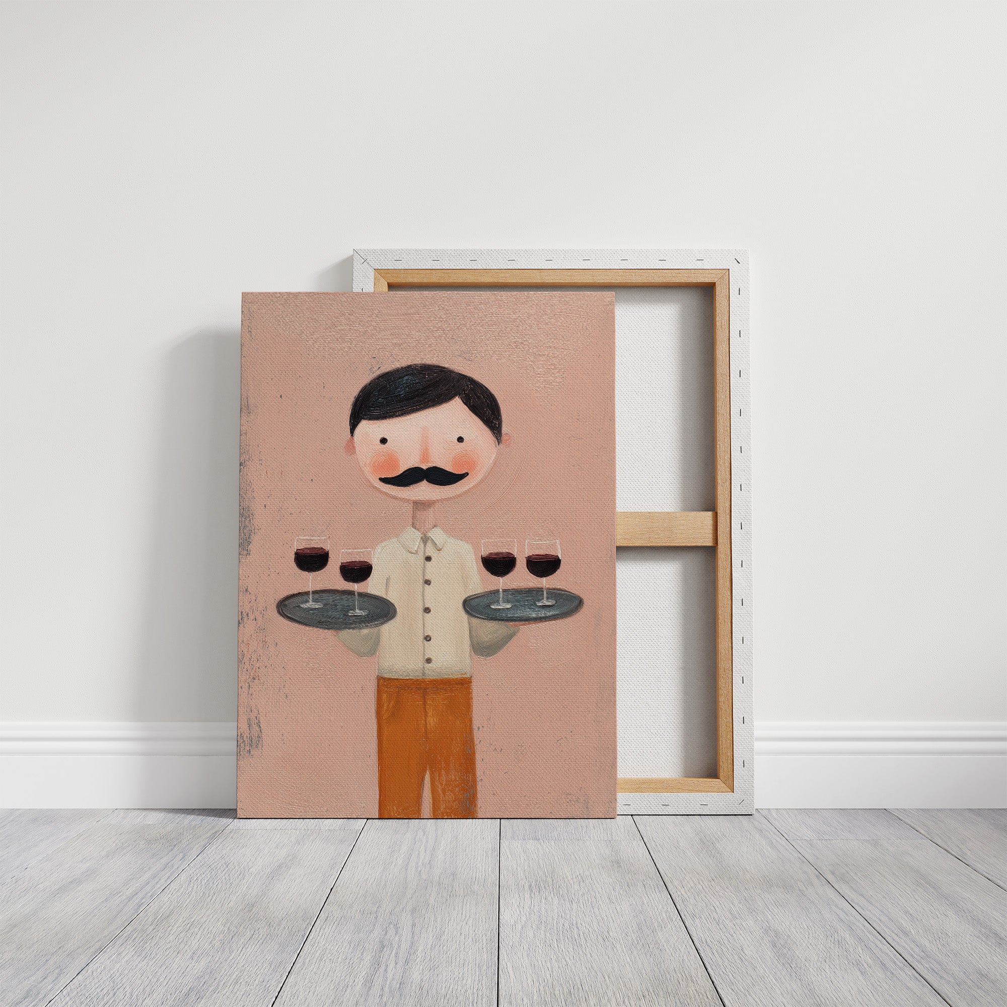 Whimsical Waiter with Red Wine