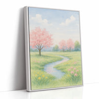 Spring Stream and Blossom Path
